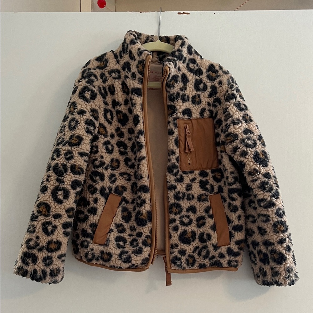 Cat & Jack Leopard Print Kids Jacket - Brown and Black